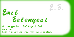 emil belenyesi business card