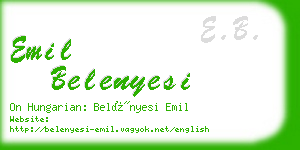 emil belenyesi business card